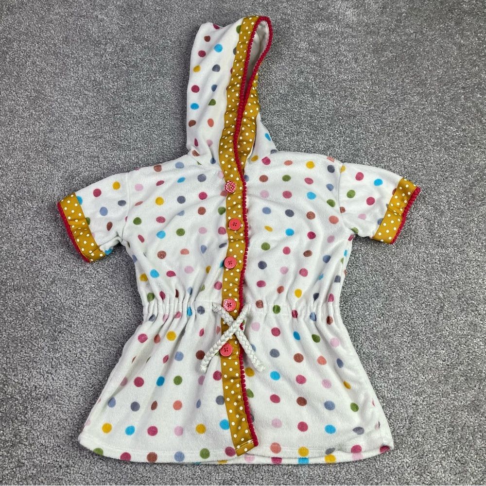 Matilda Jane Swim Coverup Girl’s 4 Colorful Polka Dot Hooded Terry Cloth